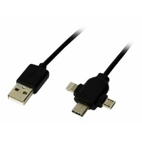 Câble MCL USB vers Micro USB, Lightning et USB-C 1m