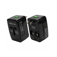 Adaptateur universel AKASHI avec 2 ports USB Noir