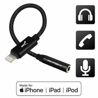 Adaptateur audio AKASHI pour Apple MFI Lightning Noir