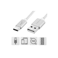 Câble tressé AKASHI USB vers Type-C Mâle Mâle 1m Blanc