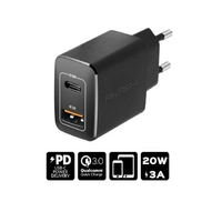 Chargeur secteur AKASHI 20W USB-A QC3.0 et USB-C Noir