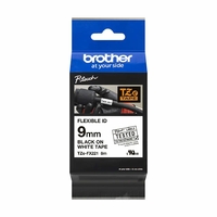 Cassette à ruban BROTHER TZe-FX221 Noir sur Blanc 9mm