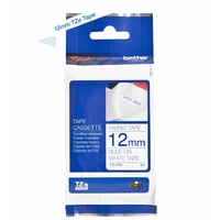 Cassette à ruban textile BROTHER TZe-FA3 Bleu sur Blanc 12mm