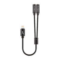 Doubleur audio AKASHI Lightning vers 2 x Jack 3,5mm