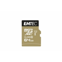 Carte micro SDXC EMTEC UHS-I 64Go Elite Gold