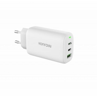 Chargeur KONROW KC65ACCW USB-A et USB-C 65W Blanc