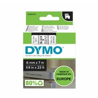 Ruban d'étiquette DYMO D1 6mm x 7m Noir sur Transparent