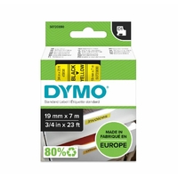 Ruban d'étiquette DYMO D1 19mm x 7m Noir sur Jaune