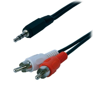 Matériels informatique Câble audio stéréo MCL 2 x RCA mâle vers jack 3.5 mâle - 2,50m infinytech Réunion 1