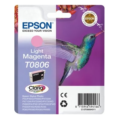 Consommables informatique cartouche d'encre EPSON T0806 Colibri Magenta Clair infinytech Réunion 1