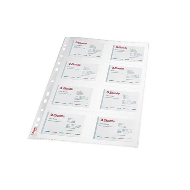 Fournitures bureautique paquet de 10 pochettes perforées ESSELTE pour 160 cartes de visite Format 21x29,7 cm infinytech Réunion