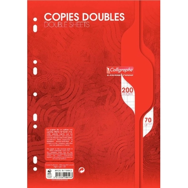 Fournitures bureautique 200 copies doubles perforées CALLIGRAPHE 7000 21x29,7 Petits carreaux infinytech Réunion 1