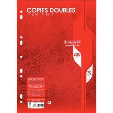 Fournitures bureautique 200 copies doubles perforées CALLIGRAPHE 7000 21x29,7 Grands carreaux infinytech Réunion 1