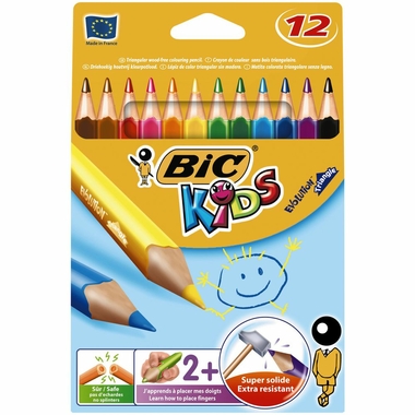 Fournitures bureautique etui de 12 crayons de couleurs BIC Évolution Triangle infinytech Réunion 1