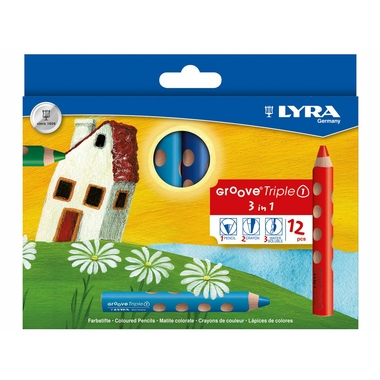 Fournitures bureautique etui de 12 crayons de couleurs LYRA Groove infinytech Réunion 1