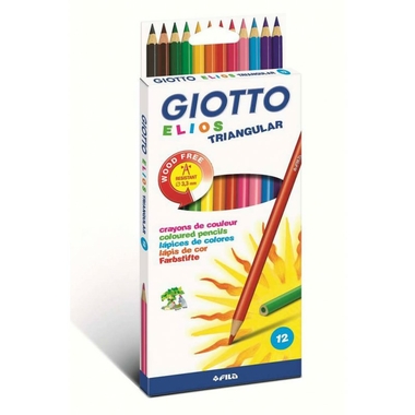 Fournitures bureautique etui de 12 crayons de couleurs GIOTTO Elios Triangulaire infinytech Réunion 1