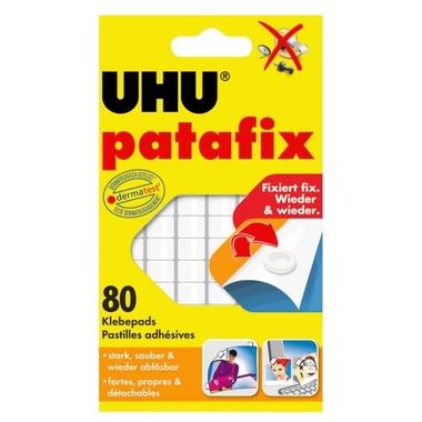 Fournitures bureautique paquet de 80 pastilles adhésives UHU Patafix repositionnables blanches infinytech Réunion 1