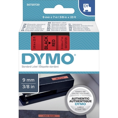 Consommables informatique ruban d'étiquettes DYMO D1 40917 9 mm x 7 m Noir Rouge infinytech Réunion 1