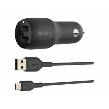 Accessoires téléphonie chargeur allume-cigare BELKIN 2 ports USB Noir avec câble USB-C infinytech Réunion 1