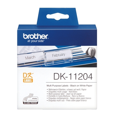 Consommables informatique rouleau d'étiquettes BROTHER DK-11204 Noir sur blanc 17 x 54 mm infinytech Réunion 1