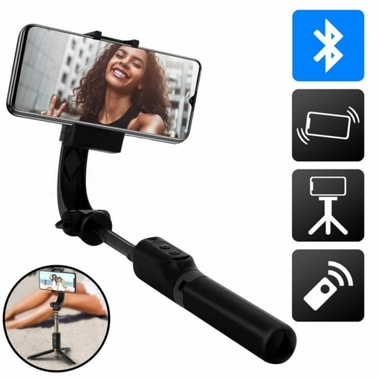 Accessoires téléphonie perche selfie Bluetooth 3en1 AKASHI avec stabilisateur infinytech Réunion 01