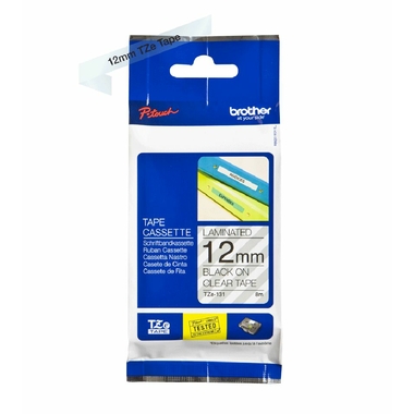 Consommables informatique cassette à ruban pour étiqueteuse BROTHER TZe-131 Transparent 12 mm infinytech Réunion 01