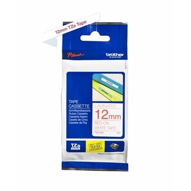 Consommables informatique cassette à ruban pour étiqueteuse BROTHER TZe-232 Rouge sur Blanc 12 mm infinytech Réunion 01