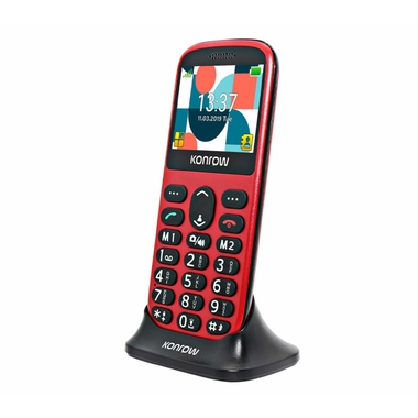 Téléphonie mobile GSM KONROW Senior 231 Rouge avec dock de charge infinytech Réunion 01