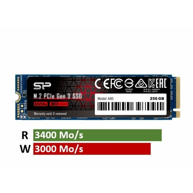 Matériels informatique disque SSD M.2 NVMe SILICON POWER A80 256 Go infinytech Réunion 21