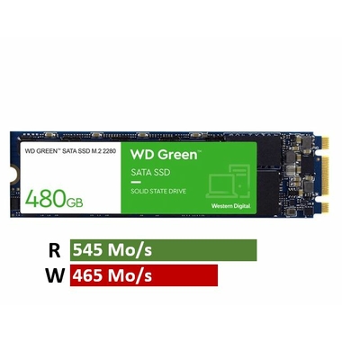 Matériels informatique disque SSD M.2 SATA WESTERN DIGITAL Green WDS480G2G0B 480 Go infinytech Réunion 22