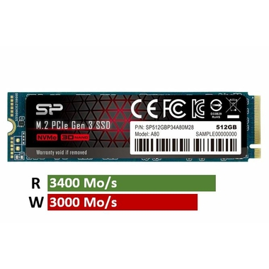 Matériels informatique disque SSD M.2 NVMe SILICON POWER A80 512 Go infinytech Réunion 21