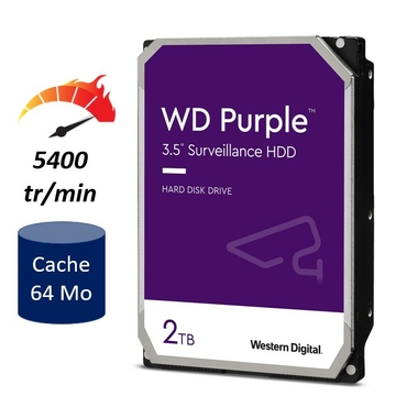 Matériels informatique HDD 3.5 WESTERN DIGITAL Purple WD20PURZ 2 To infinytech Réunion 20