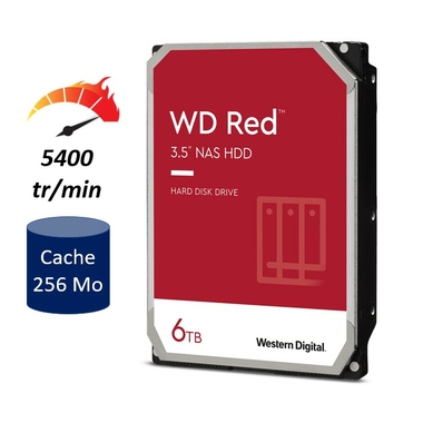 Matériels informatique HDD 3.5 WESTERN DIGITAL Red NAS WD60EFAX 6 To infinytech Réunion 25
