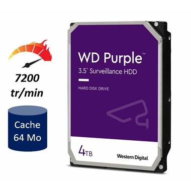 Matériels informatique HDD 3.5 WESTERN DIGITAL Purple WD40PURZ 4 To infinytech Réunion 05