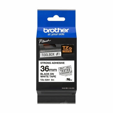 Consommables informatique cassette à ruban BROTHER TZe-S261 Noir sur blanc 36 mm de large infinytech Réunion 01