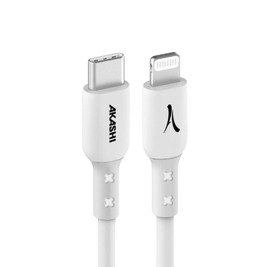 Accessoires téléphonie câble renforcé AKASHI USB Type-C vers Lightning 1.5m Blanc infinytech Réunion 01
