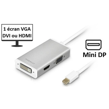 Matériels informatique Adaptateur MACALLY Mini DP vers DVI HDMI VGA 4K infinytech Réunion 014