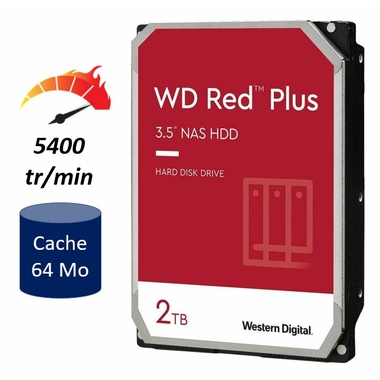 Matériels informatique disque dur WESTERN DIGITAL WD RED Plus WD20EFPX 2To infinytech Réunion 01