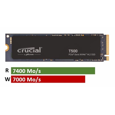 Matériels informatique disque SSD M.2 NVMe CRUCIAL T500 2To CT2000T500SSD8 infinytech Réunion 01