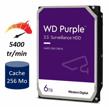 Matériels informatique disque dur WESTERN DIGITAL WD Purple WD64PURZ 6To infinytech Réunion 01