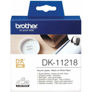 Consommables informatique rouleau d'étiquettes BROTHER DK-11218 Noir sur blanc 24 mm de diamètre infinytech Réunion 06