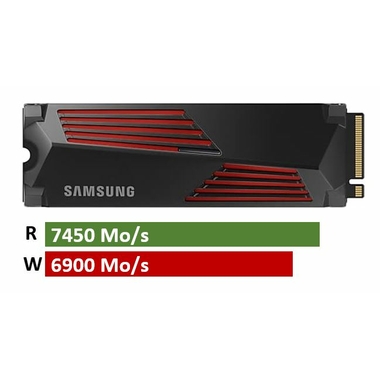 Matériels informatique disque SSD M.2 NVMe SAMSUNG SSD 990 Pro 4To avec Dissipateur infinytech Réunion 01