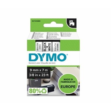Consommables informatique ruban d'étiquettes DYMO D1 9mm Noir sur Blanc infinytech Réunion 02