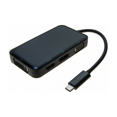 Convertisseur USB-C Vers HDMI DVI DisplayPort VGA - 10 Cm, Noir, Compatible 4K - 2
