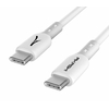 Câble AKASHI USB-C vers USB-C charge rapide 1,5m Blanc