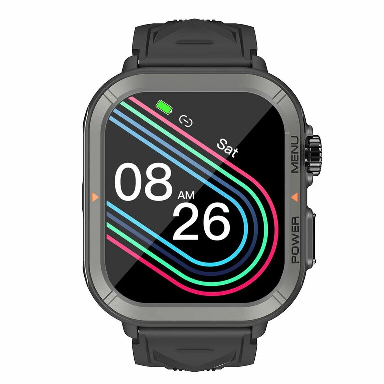 Montre Connectée Bigben Ronde Noire - Autonomie 10 Jours, Appels, Sport, Santé, IP68
