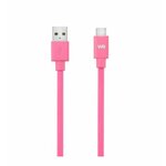 Accessoires téléphonie cable WE CONNECT USB Type C vers USB 2.0 1m Plat Fushia infinytech Réunion 1