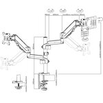 Accessoires informatique support double écran V7 DM1DTAS-1E infinytech Réunion 2