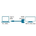 Matériels informatique convertisseur MCL USB type-C mâle vers HDMI femelle 22cm infinytech Réunion 2
