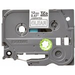 Consommables informatique cassette à ruban pour étiqueteuse BROTHER TZe-135 Blanc sur Transparent 12 mm infinytech Réunion 02
